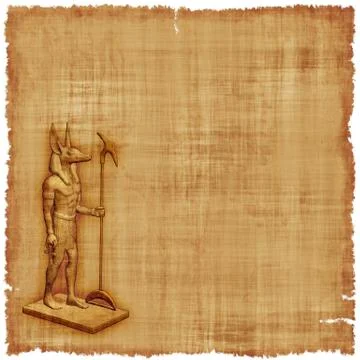 Anubis Parchment Background Stock Illustration