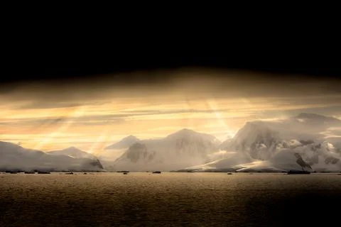 Anvers Island sunset Stock Photos