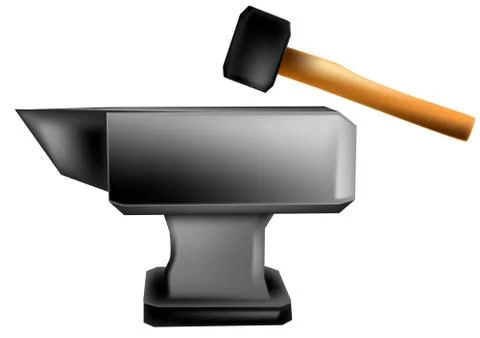 Anvil and hammer Stock Illustration