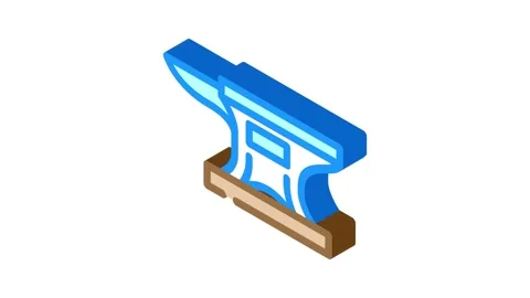 Anvil blacksmith metal isometric icon animation Stock Footage 327286995