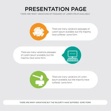 Anvil, data entry, inclusivity presentation design template in orange, green, Stock Illustration