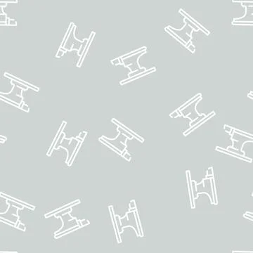 Anvil for forging metal line vector seamless pattern 스톡 일러스트