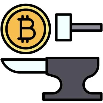Anvil icon, Bitcoin related vector illustration Stock Illustration