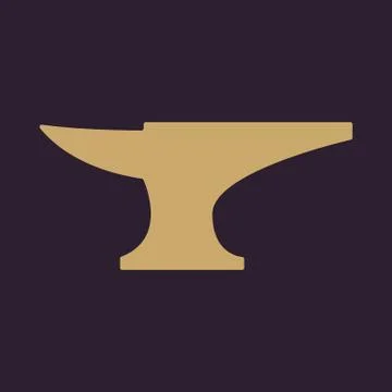 The anvil icon. Smith and forge, blacksmith symbol. Flat Stock Illustration