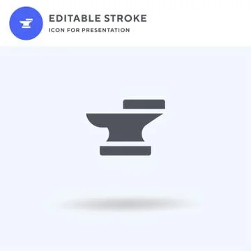 Anvil icon vector, filled flat sign, solid pictogram isolated on white, logo  Stock Illustration