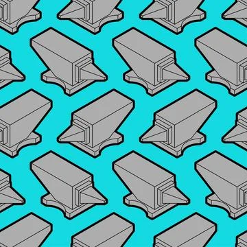 Anvil pattern seamless. Blacksmith tool background. Vector texture Illustrazione stock