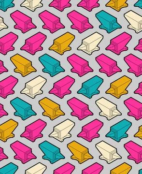 Anvil pattern seamless. Blacksmith tool background. Vector texture Stock Illustration