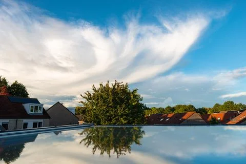Anvil of a thunderstorm with tree Stock Photos