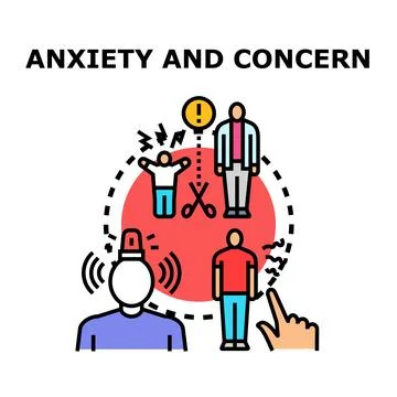 Anxiety and concern creating mental stress problems 스톡 일러스트