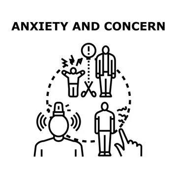 Anxiety and concern creating mental stress problems Stock Illustration