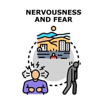 Anxiety and fear causing mental stress concept Stock Illustration