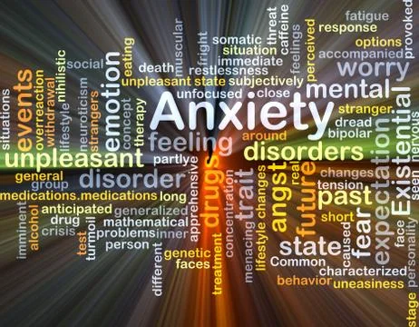 Anxiety background concept glowing Stock Illustration