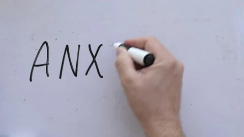 Anxiety concept written in hand write on whiteboard Stock Footage 195153981