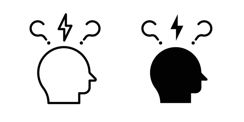 Anxiety icon for design projects and web UI Stock Illustration