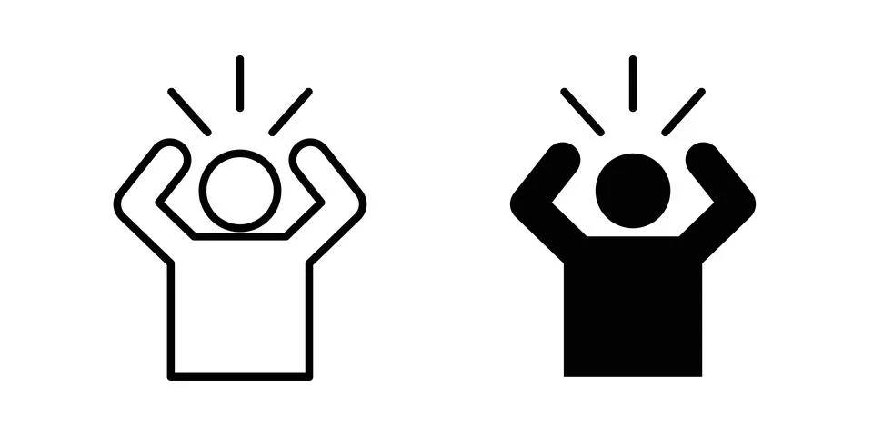 Anxiety icon vector symbol graphics Stock Illustration