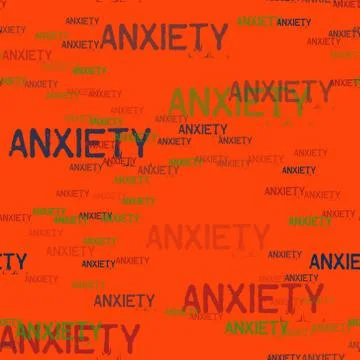 Anxiety typography pattern Stock Illustration