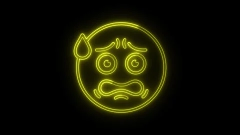 Anxious emoji icon Stock Footage 342233924