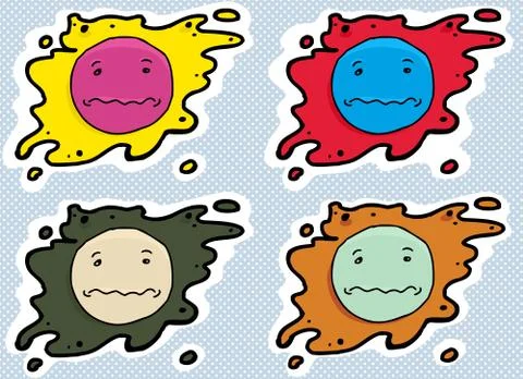 Anxious Face Avatars Illustrazione stock
