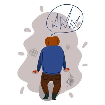 Anxious man hand drawn vector illustration Ilustración de archivo