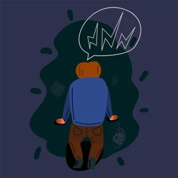 Anxious man hand drawn vector illustration Ilustración de archivo