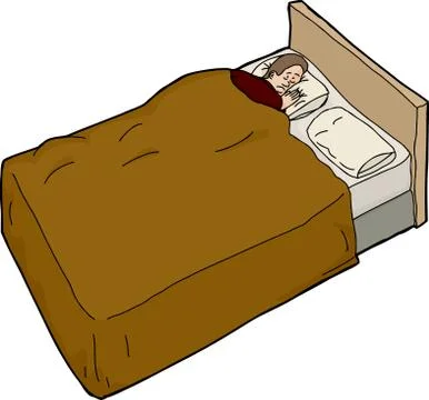 Anxious man unable to sleep Stock Illustration