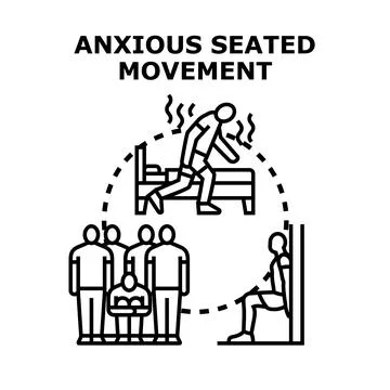Anxious seated movement concept vector illustration Illustrazione stock