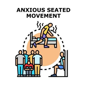 Anxious seated movement concept vector illustration Stock Illustration