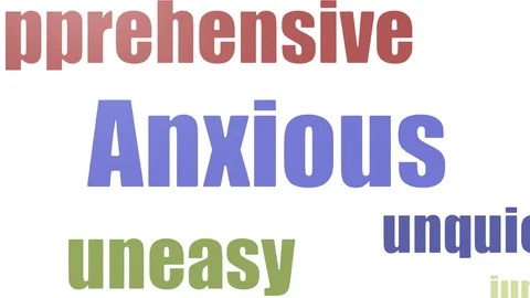 Anxious Tag Cloud Animated Isolated On White Stock Footage 107245765