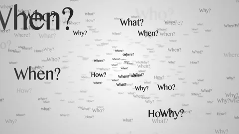 ANY QUESTION Keywords, Five Ws, Animation, Loop Stock Footage 241266667
