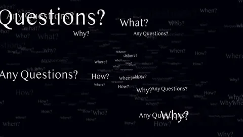 ANY QUESTION Keywords, Five Ws, Animation, Loop 库存影片 316741179