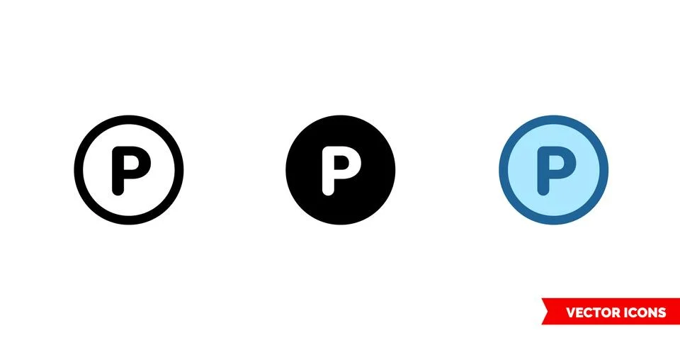 Any solvent except tetrachlorethylene icon of 3 types color, black and white, Stock Illustration