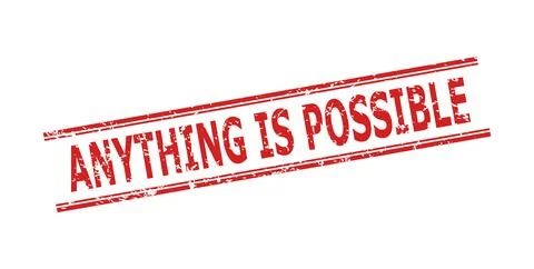 ANYTHING IS POSSIBLE Watermark with Corroded Surface and Double Parallel Lines Stock Illustration