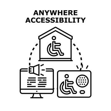 Anywhere accessibility concept linking public places and digital information Stock Illustration