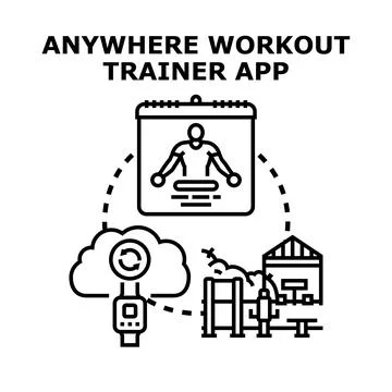 Anywhere workout trainer app concept vector illustration Stock Illustration