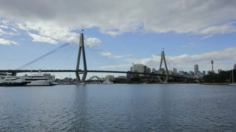 Anzac Bridge during day Stock Footage 11919469
