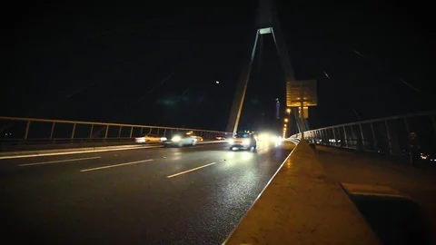 Anzac Bridge at Night Stock Footage 72924335