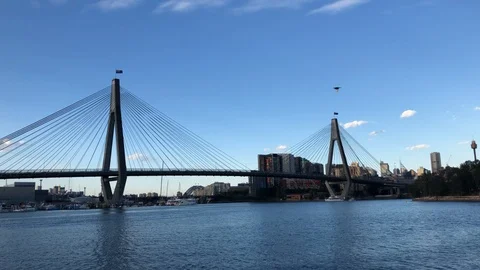 Anzac Bridge, Sydney Stock Footage 96182786