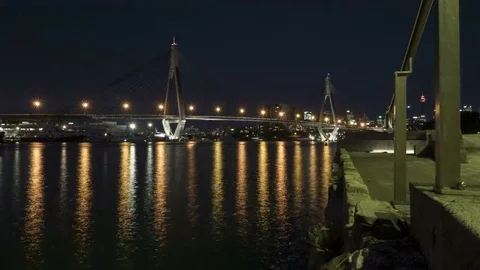 ANZAC Bridge time-lapse day to night Sydney Vidéo 69153656