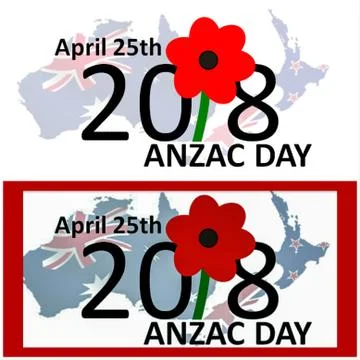 ANZAC Day 2018. Stock Illustration