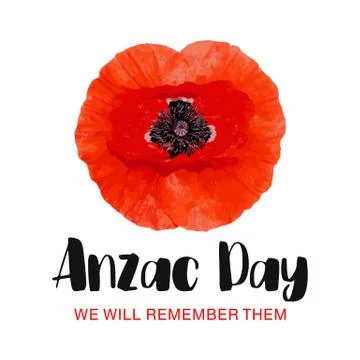 Anzac Day vector card. We will remember them. Stock Illustration