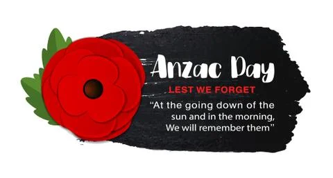 Anzac Day vector poster on a hand drawn ink background. Stock Illustration
