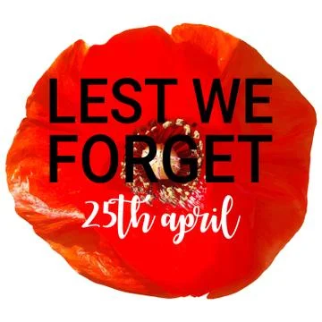 Anzac Day vector poster. Lest We forget. Illustrazione stock