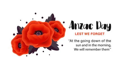Anzac Day vector poster. Lest We forget. Stockillustratie