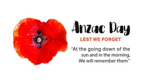 Anzac Day vector poster. Lest We forget. Illustrazione stock