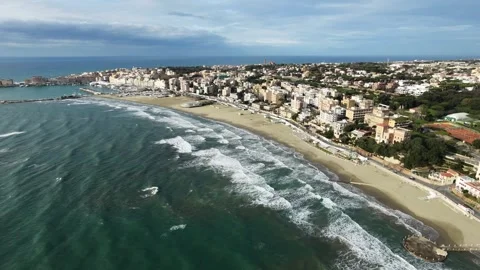 Anzio Beach from above epic Video stock 328015791