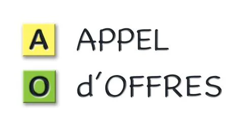 AO initials in colored 3d cubes with meaning in french language Stock Illustration