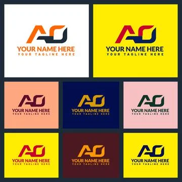 Ao letter logo or ao text logo and ao word logo design. Stock Illustration
