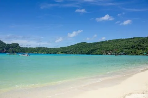 Ao Loh Dalum bay on Phi Phi Don Island, Krabi Thailand, sea view, Summer vaca Stock Photos