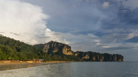 Ao Nang beach sunset timelapse Stock Footage 97702117