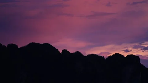 Ao Nang cliffs at sunset Stock Footage 56746810